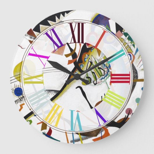 PixDezines Kandinsky Blau Segment Grote Klok (Voorkant)
