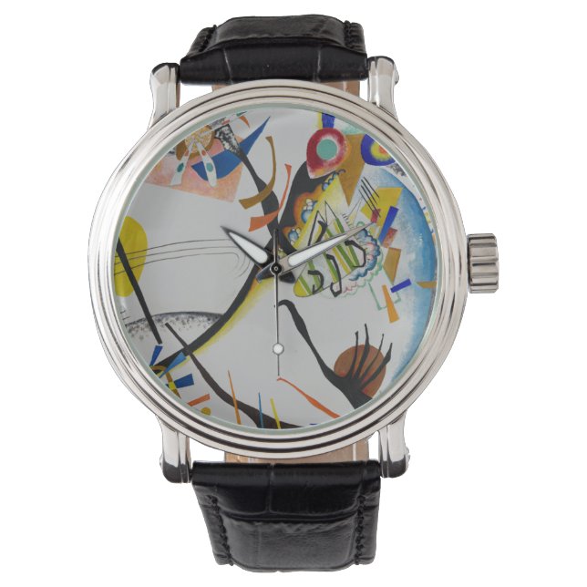 PixDezines kandinsky, blauwe segmenten 1921 Horloge (Voorkant)