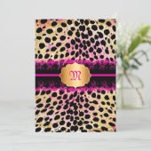PixDezines kant+cheetah spots/roze+zwart Kaart (Staand voorkant)