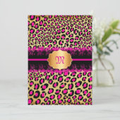 PixDezines kant+leopard spots/roze+zwart Kaart (Staand voorkant)