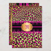 PixDezines kant+leopard spots/roze+zwart Kaart (Voorkant / Achterkant)