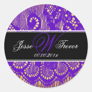 PixDezines  kanten neon paarse Ronde Sticker