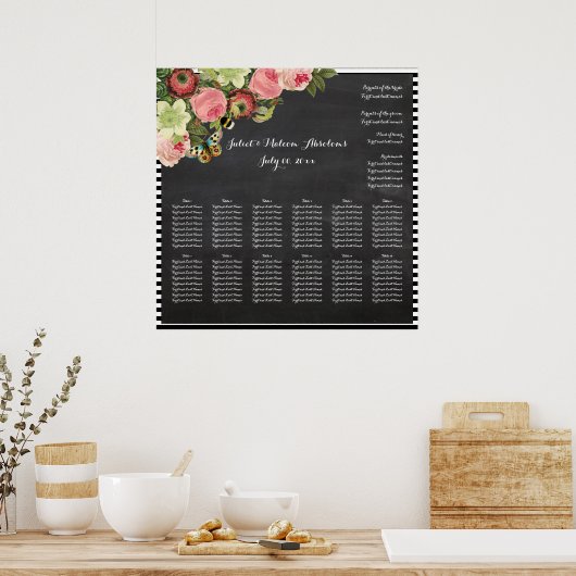 PixDezines-karton+ rozen/zitvlak Poster (Keuken)