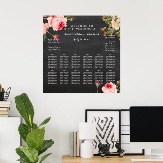 PixDezines-karton+ rozen/zitvlak Poster (Thuiskantoor)