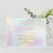 PixDezines Katoen Snoep Holographic Bat Mitzvah Kaart (Staand voorkant)