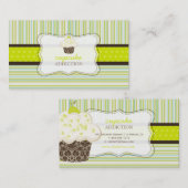 PixDezines kelylime cupcake+strepen Visitekaartje (Voorkant / Achterkant)