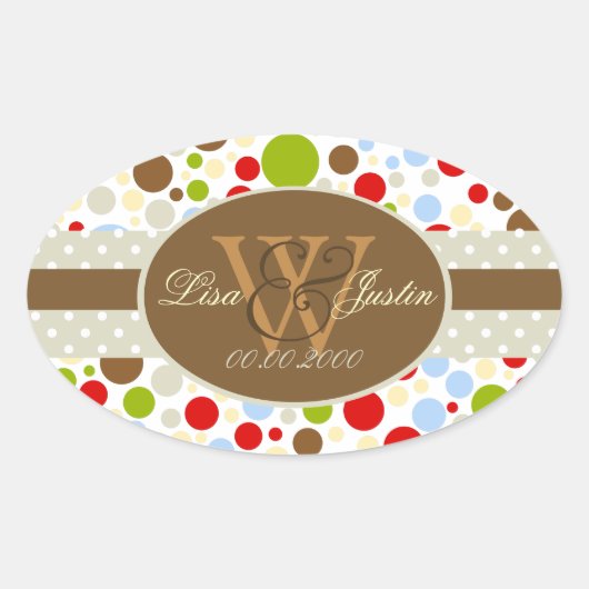 PIxDezines Kerst Drijvende Stippen/DIY kleuren! Ovale Sticker (Voorkant)