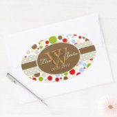 PIxDezines Kerst Drijvende Stippen/DIY kleuren! Ovale Sticker (Envelop)