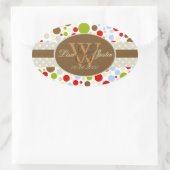 PIxDezines Kerst Drijvende Stippen/DIY kleuren! Ovale Sticker (Tas)