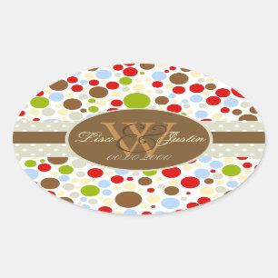 PIxDezines Kerst Drijvende Stippen/DIY kleuren! Ovale Sticker