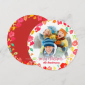 PixDezines Kerst Waterverf/Vakantie Foto Feestdagenkaart (Voorkant / Achterkant)