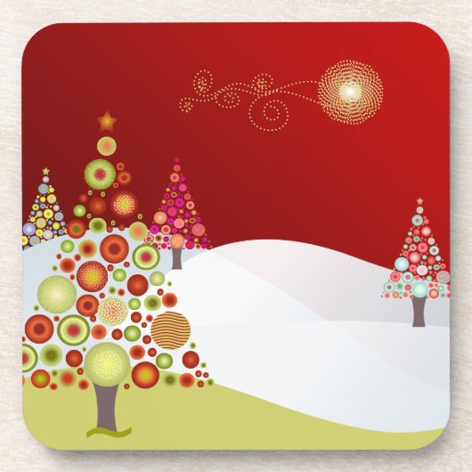 PixDezines kerstbomen Onderzetter (Voorkant)