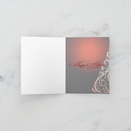 PixDezines Kerstboomscheuren/roodrood Feestdagen Kaart (Binnen)