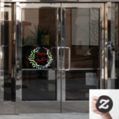 PixDezines Kerstkrans Ramensticker Raamsticker (Kantoordeur)