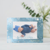 PixDezines Kerstvakantie foto/kalligrafie Kaart (Staand voorkant)