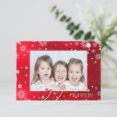 PixDezines Kerstvakantie foto/kalligrafie Kaart (Staand voorkant)