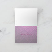 PixDezines Kerstversiering/paarse damast Feestdagen Kaart (Binnen)