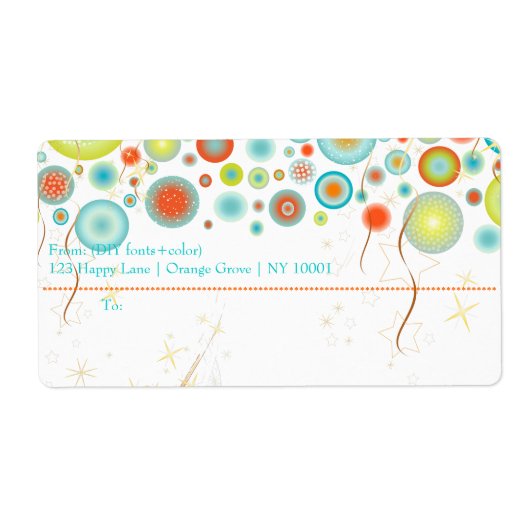 PixDezines kerstviering/DIYachtergrond Etiket (Voorkant)