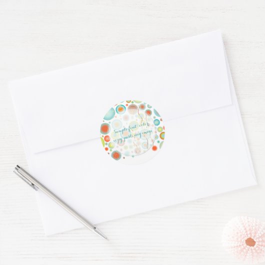PixDezines kerstviering/DIYachtergrond Ronde Sticker (Envelop)