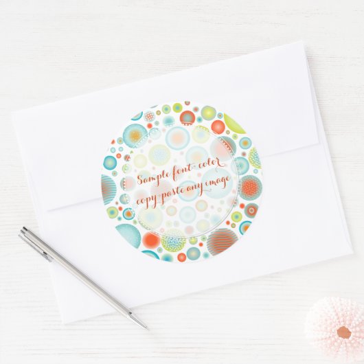 PixDezines kerstviering/DIYachtergrond Ronde Sticker (Envelop)