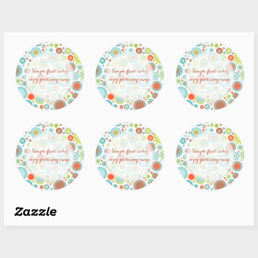 PixDezines kerstviering/DIYachtergrond Ronde Sticker (Vel)