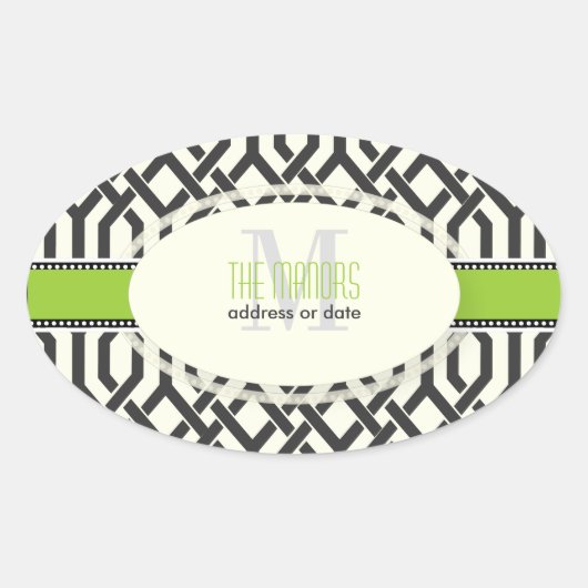 PixDezines kew trellis/DIY kleuren Ovale Sticker (Voorkant)