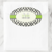 PixDezines kew trellis/DIY kleuren Ovale Sticker (Tas)