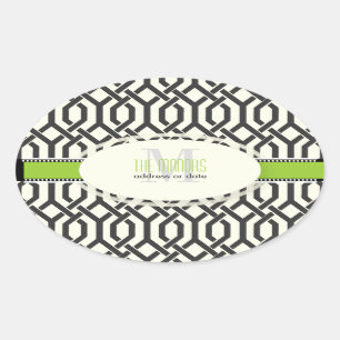 PixDezines kew trellis/DIY kleuren Ovale Sticker