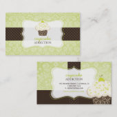 PixDezines Keylime cupcake/pâtisserie Visitekaartje (Voorkant / Achterkant)