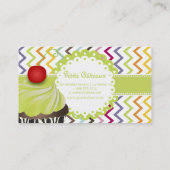 PixDezines keylime krullen cupcake+chevron Visitekaartje (Achterkant)