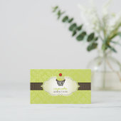 PixDezines keylime swirls cupcake/pinstripes/DIY Visitekaartje (Staand voorkant)