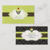 PixDezines keylime swirls cupcake/pinstripes/DIY Visitekaartje (Voorkant / Achterkant)