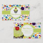 PixDezines keylime wervelt cupcake + bubble gums Visitekaartje (Voorkant / Achterkant)