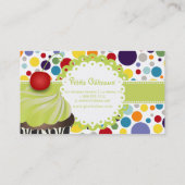 PixDezines keylime wervelt cupcake + bubble gums Visitekaartje (Achterkant)