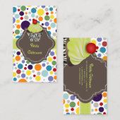 PixDezines keylime wervelt cupcake + bubble gums Visitekaartje (Voorkant / Achterkant)