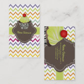 PixDezines keylime wervelt cupcake+chevron Visitekaartje (Voorkant / Achterkant)