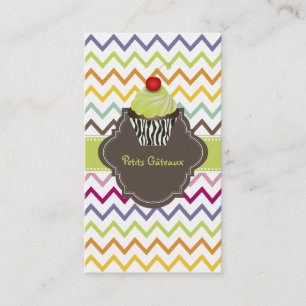 PixDezines keylime wervelt cupcake+chevron Visitekaartje