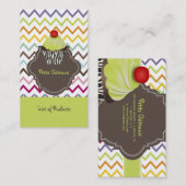 PixDezines keylime wervelt cupcake+chevron Visitekaartje (Voorkant / Achterkant)