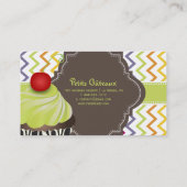 PixDezines keylime wervelt cupcake+chevron Visitekaartje (Achterkant)