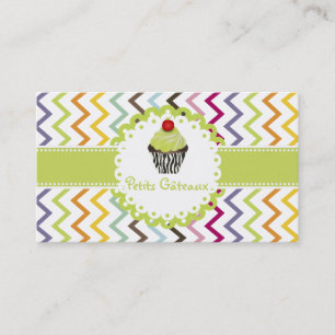 PixDezines keylime wervelt cupcake+chevron Visitekaartje