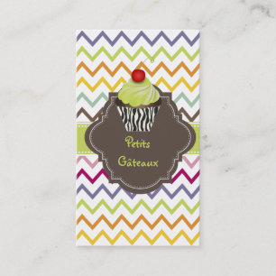 PixDezines keylime wervelt cupcake+chevron Visitekaartje