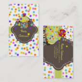 PixDezines keylime wervelt cupcake + sprenkelingen Visitekaartje (Voorkant / Achterkant)