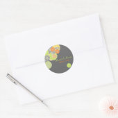 PixDezines Kiku (chrysant), citruskleur Ronde Sticker (Envelop)