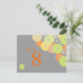 PixDezines Kiku (chrysanthemum), citruskleur Briefkaart (Staand voorkant)