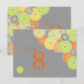 PixDezines Kiku (chrysanthemum), citruskleur Briefkaart (Voorkant / Achterkant)