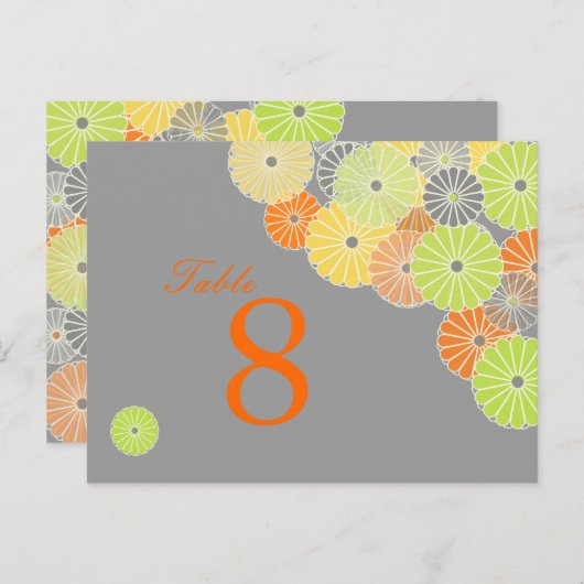 PixDezines Kiku (chrysanthemum), citruskleur Briefkaart (Voorkant / Achterkant)