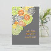 PixDezines Kiku (chrysanthemum), citruskleur Kaart (Staand voorkant)