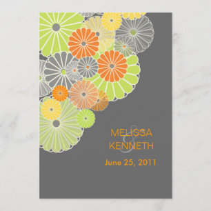 PixDezines Kiku (chrysanthemum), citruskleur Kaart