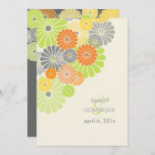 PixDezines Kiku (chrysanthemum), citruskleur Kaart (Voorkant / Achterkant)