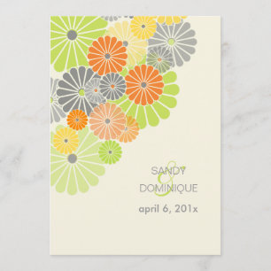 PixDezines Kiku (chrysanthemum), citruskleur Kaart